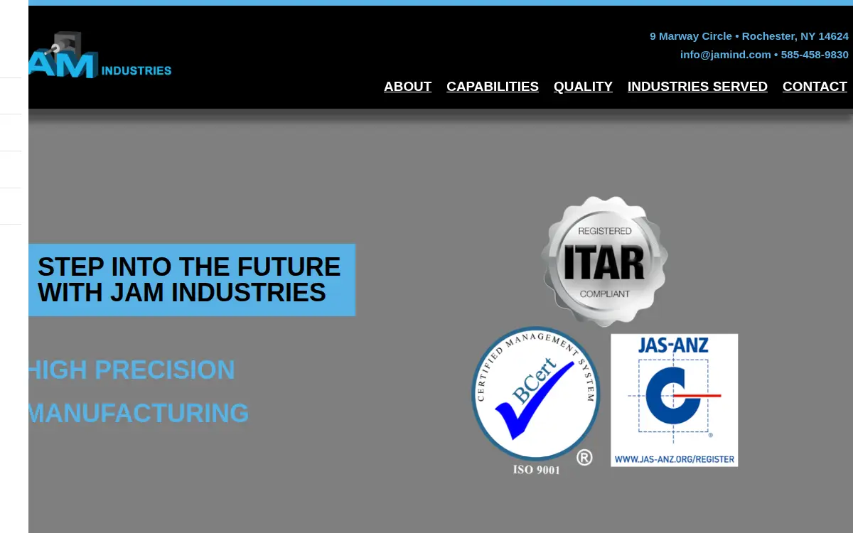 Homepage of Jam Industries, INC