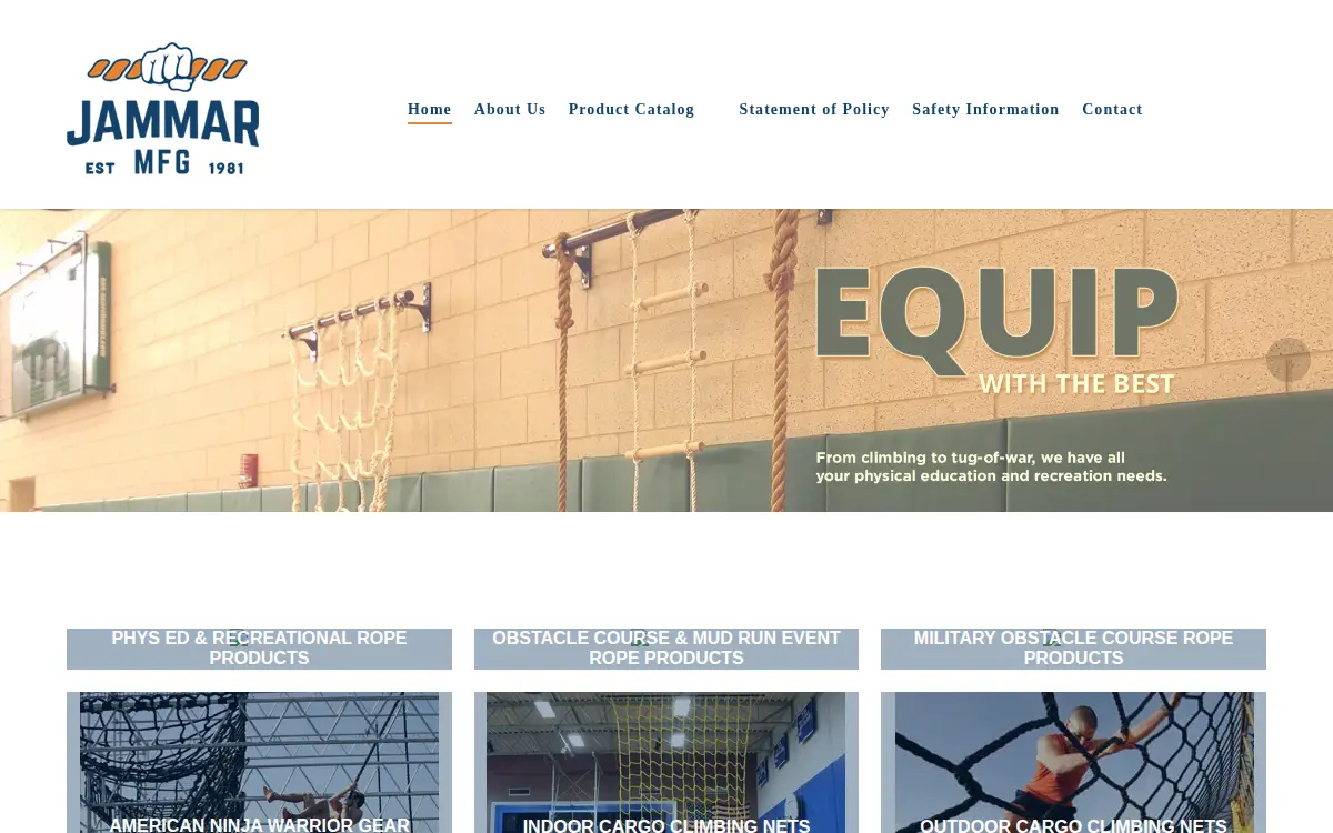 Homepage of Jammar Mfg. CO. INC.