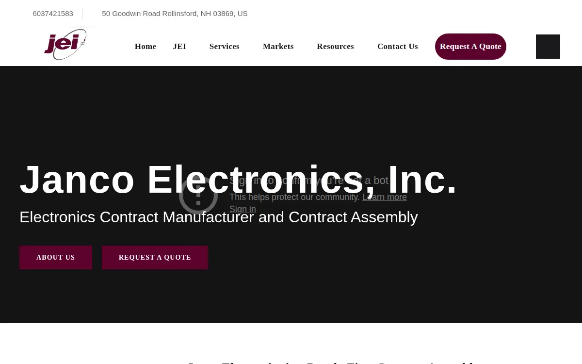 Homepage of Janco Electronics INC