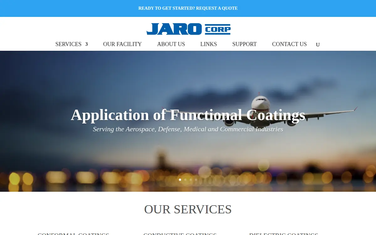 Homepage of Jaro CORP