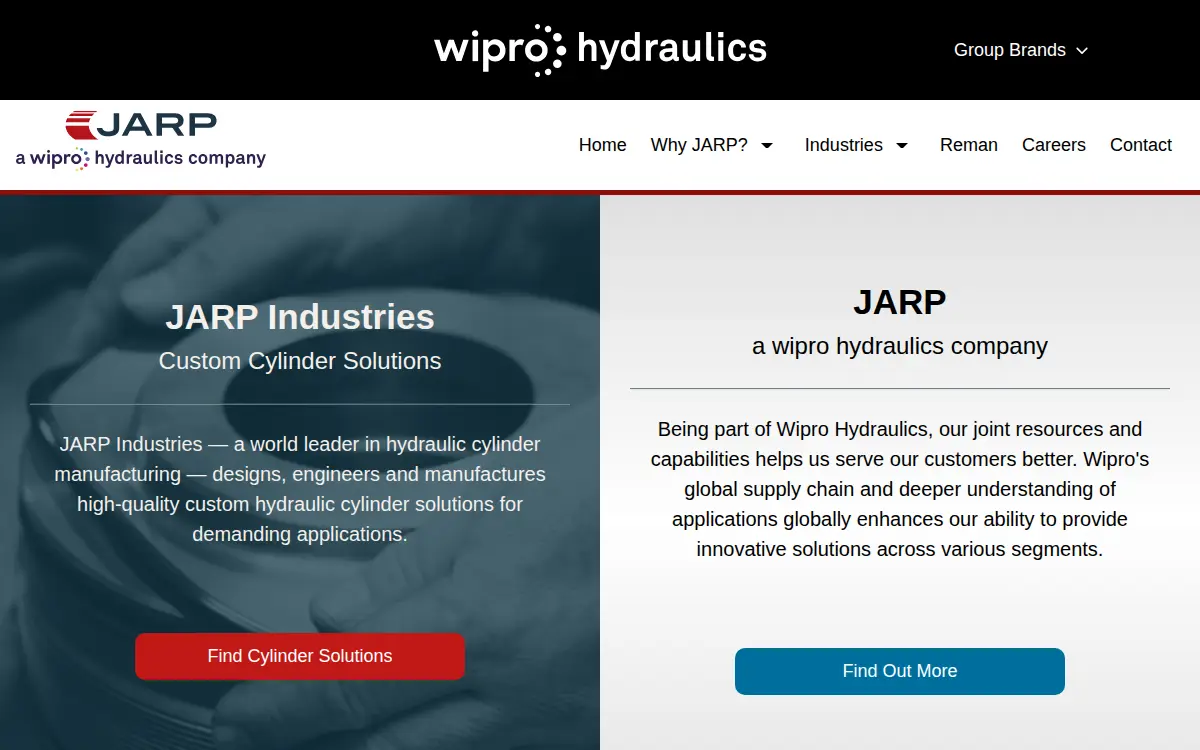 Homepage of Jarp Industries, INC.