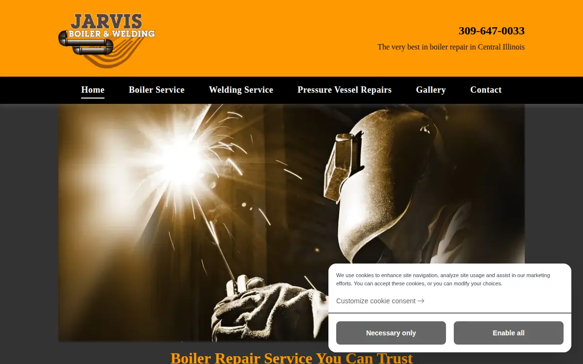 Homepage of Jarvis Welding, L.l.p.