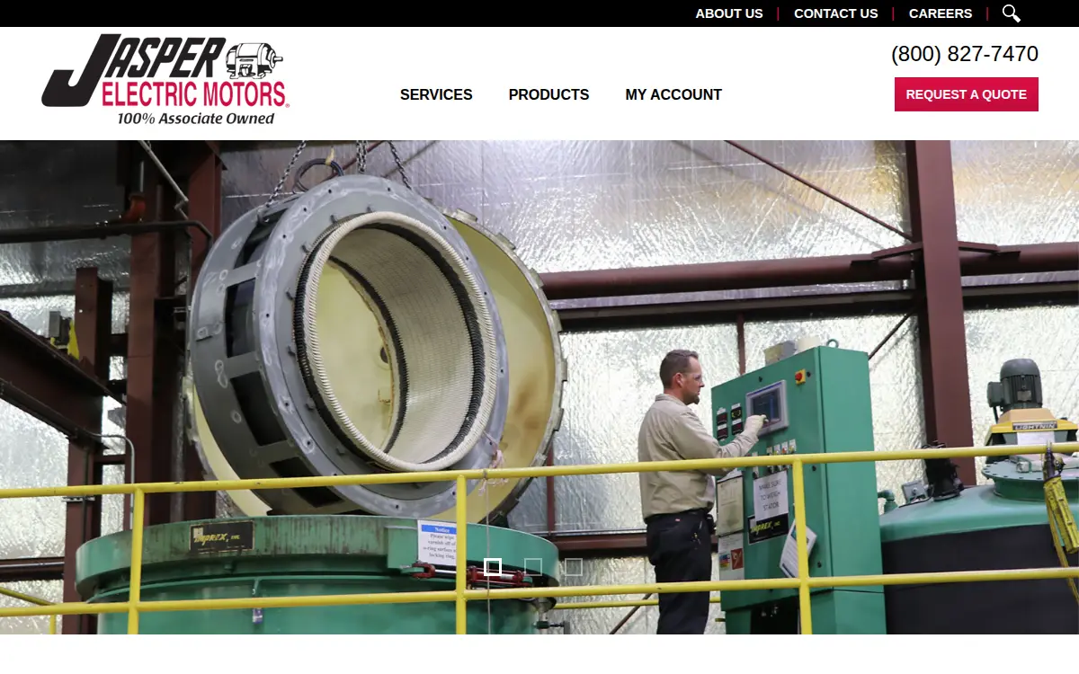 Homepage of Jasper Electric Motors, INC