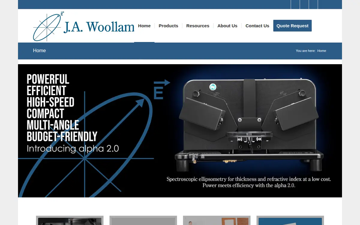 Homepage of J. A. Woollam Co., INC.