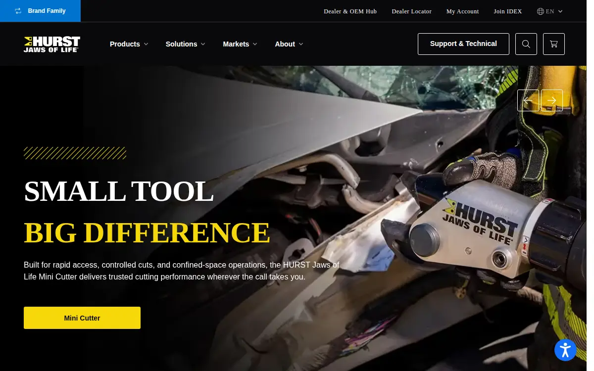 Homepage of Hurst Jaws of Life, INC.