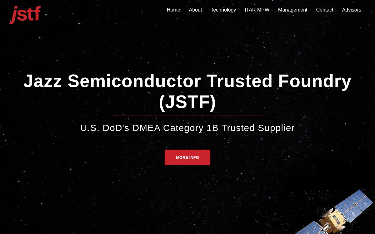 Homepage of Jazz Semiconductor Trusted Foundry, INC