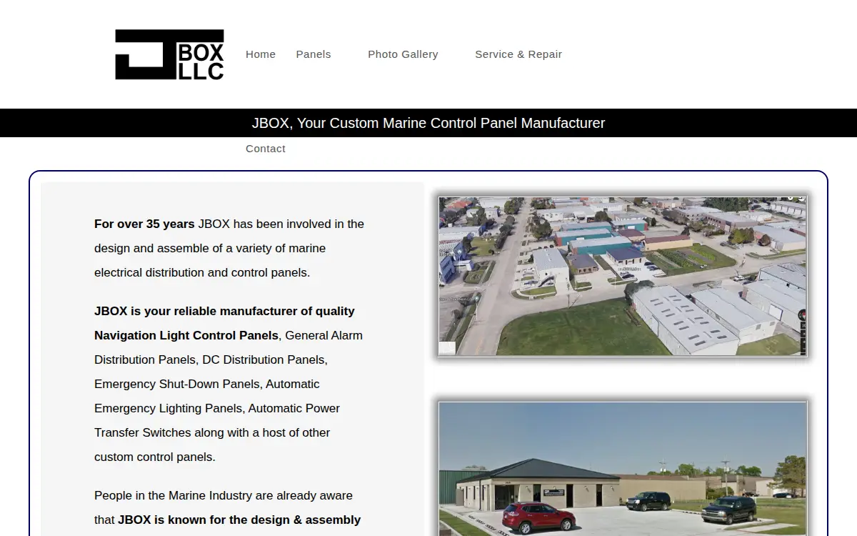 Homepage of J Box, LLC