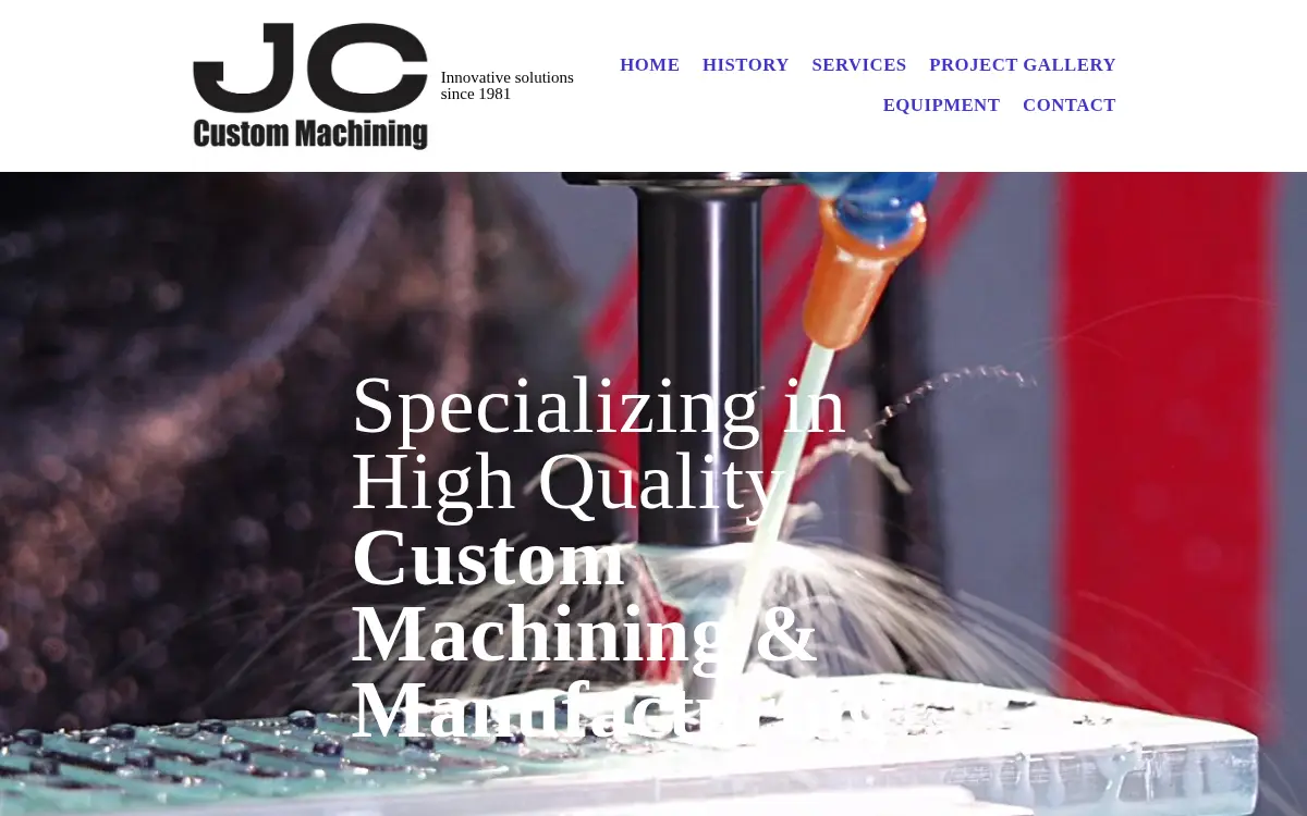 Homepage of Jc Custom Machining & Design, INC.