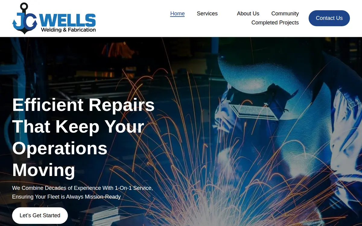 Homepage of Jc Wells, LLC