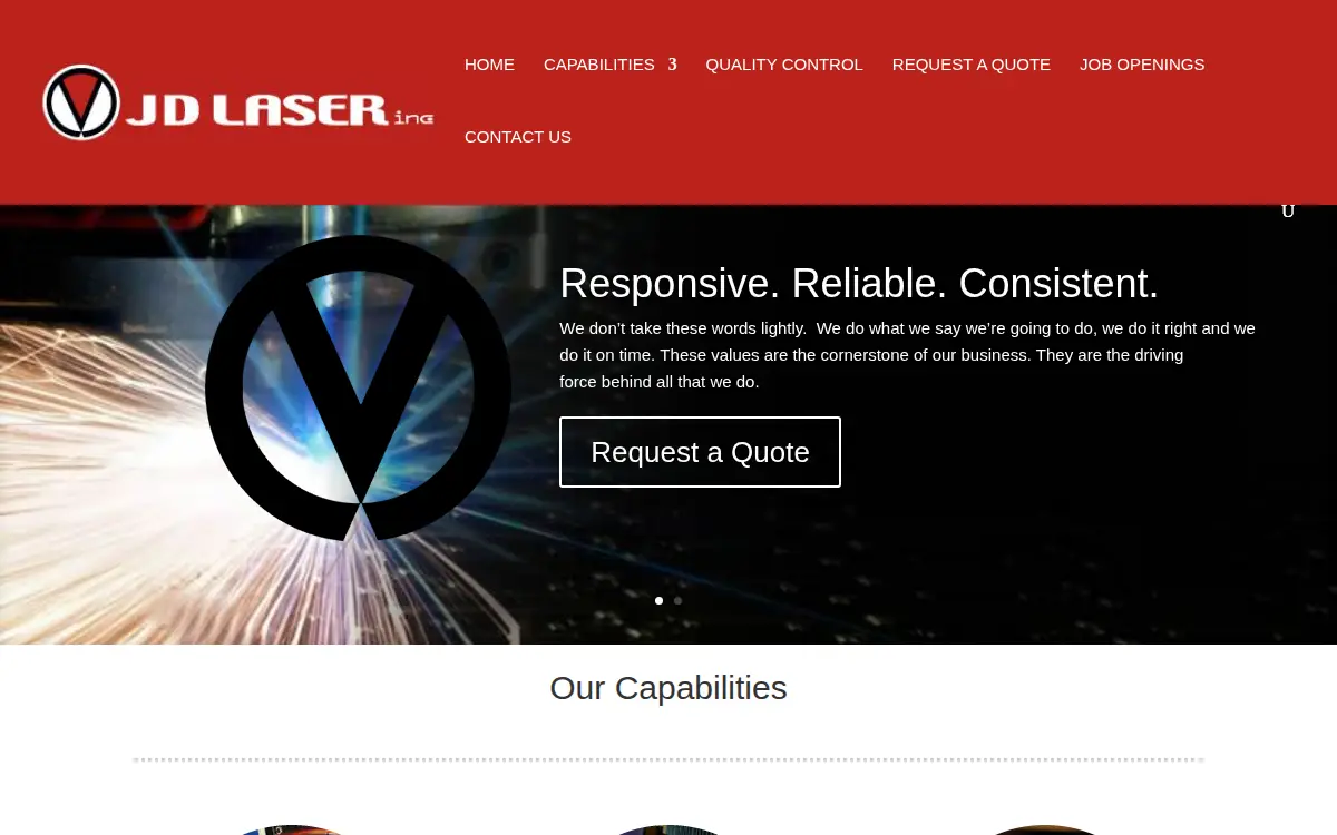 Homepage of Jd Laser, INC.