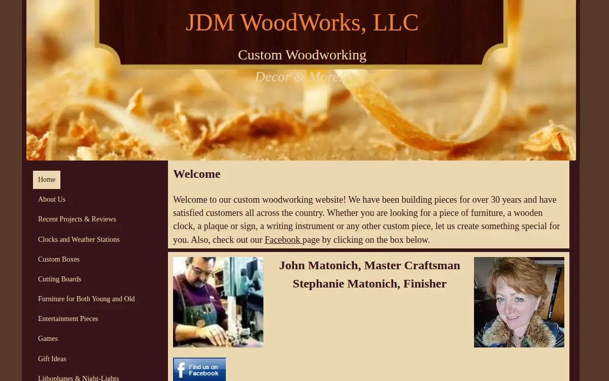 Homepage of Jdm Woodworks LLC