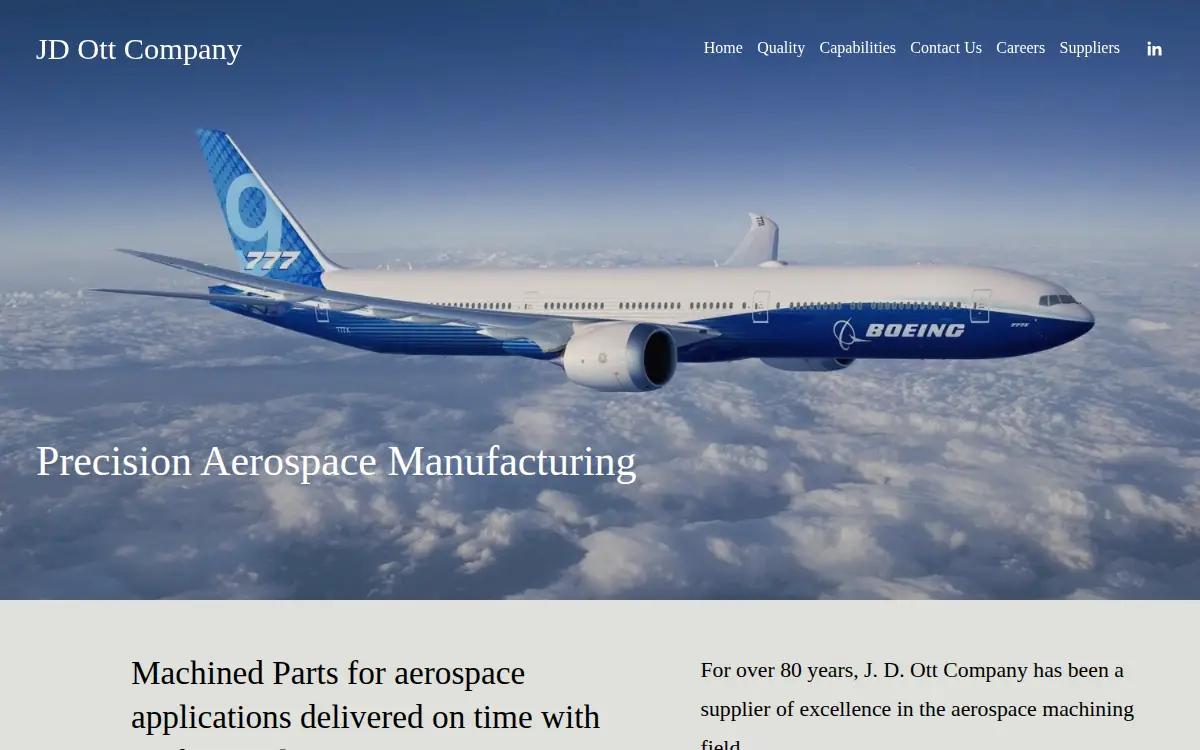 Homepage of J D Ott CO INC