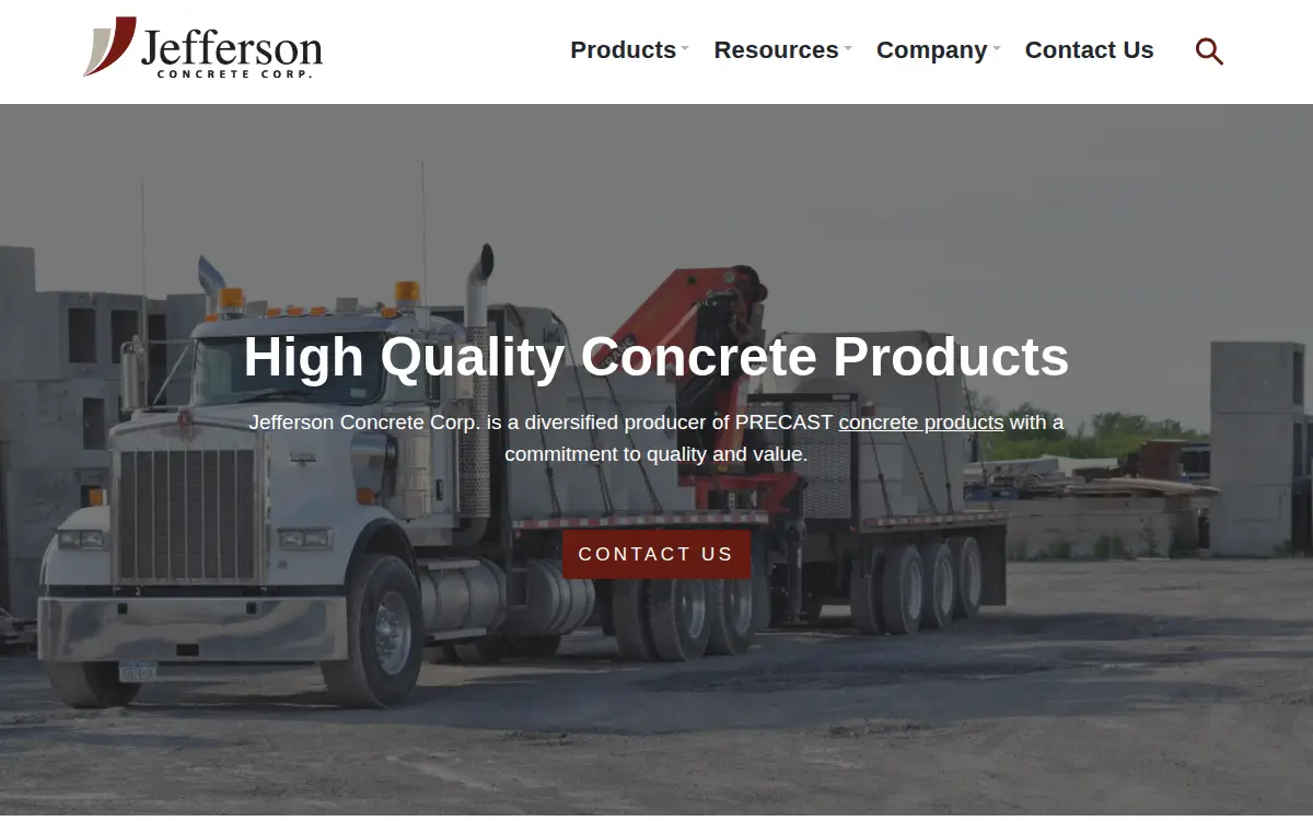 Homepage of Jefferson Concrete CORP