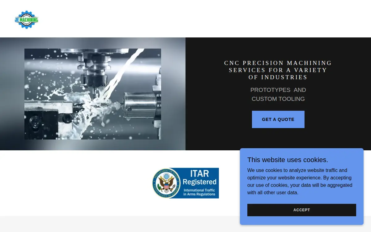 Homepage of Je Machining L.l.c