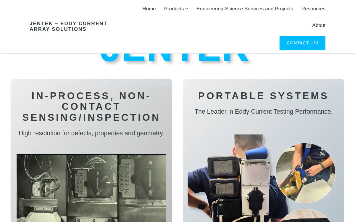 Homepage of Jentek Sensors, INC.