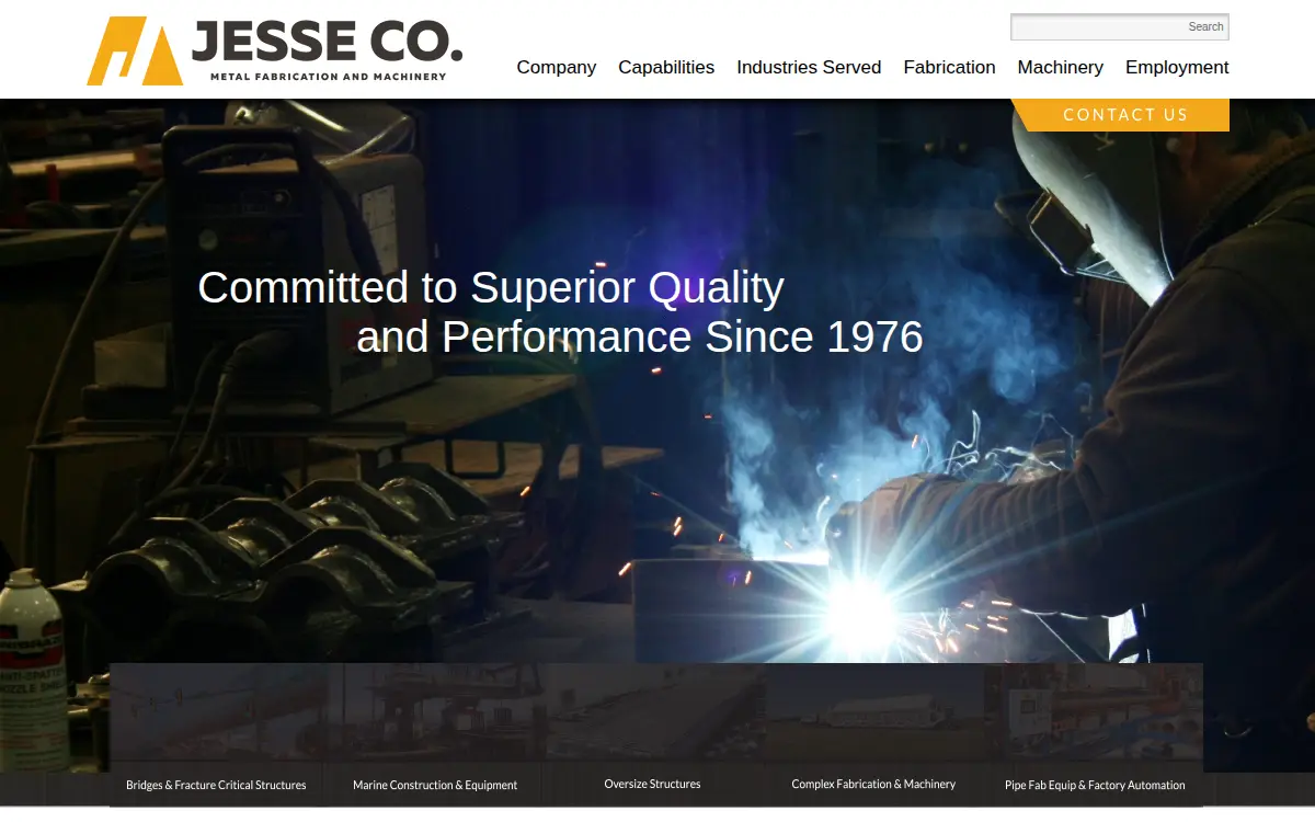 Homepage of Jesse Engineering Company