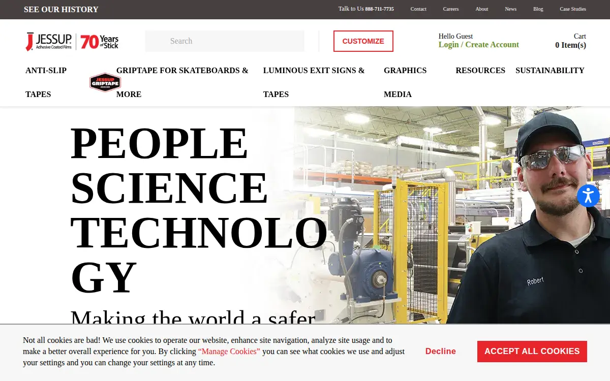Homepage of Jessup Manufacturing CO