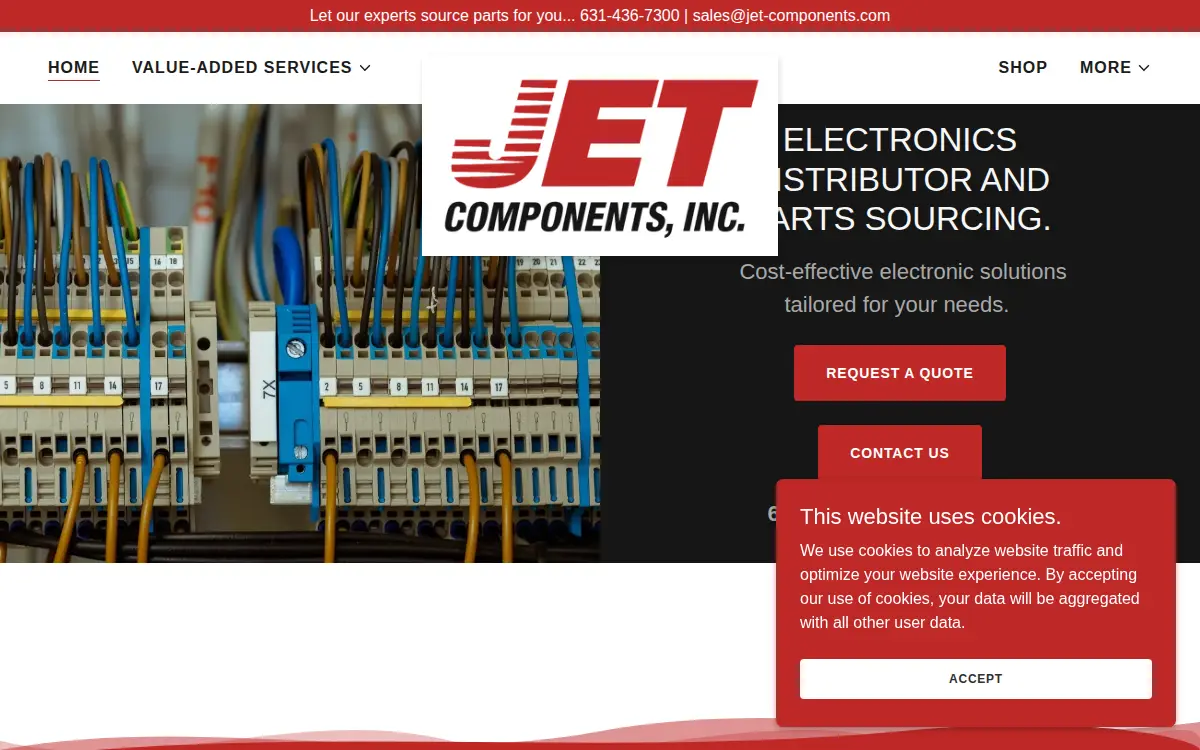 Homepage of Jet Components, INC