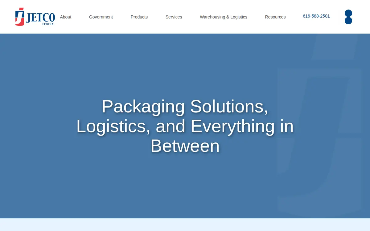 Homepage of Jetco Packaging Solutions LLC