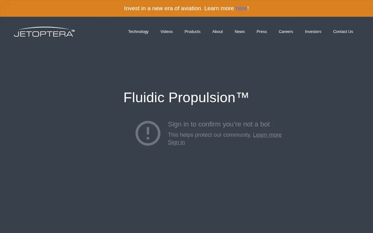 Homepage of Jetoptera INC