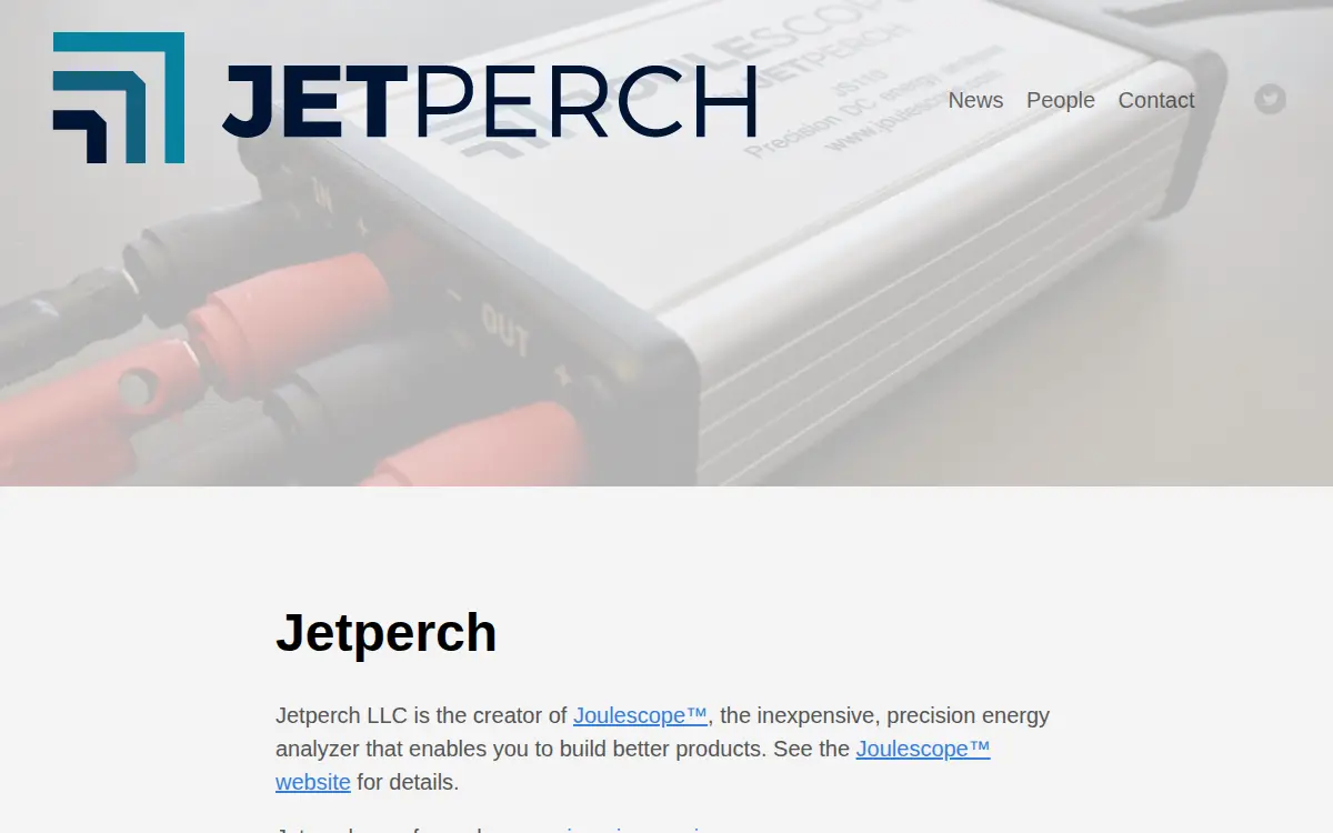 Homepage of Jetperch LLC