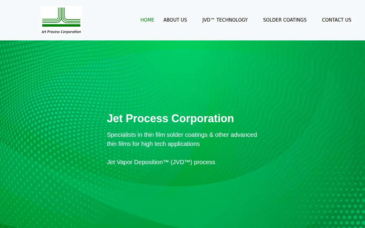 Homepage of Jet Process CORP