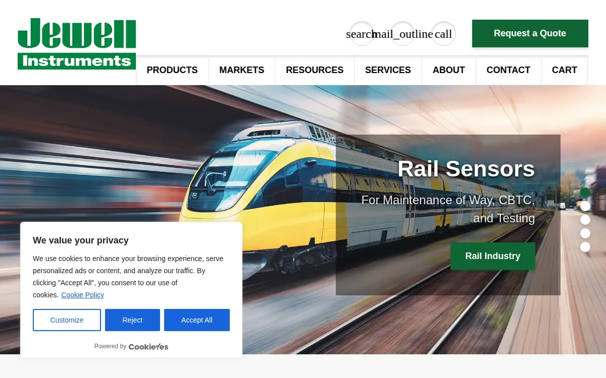 Homepage of Jewell Instruments LLC