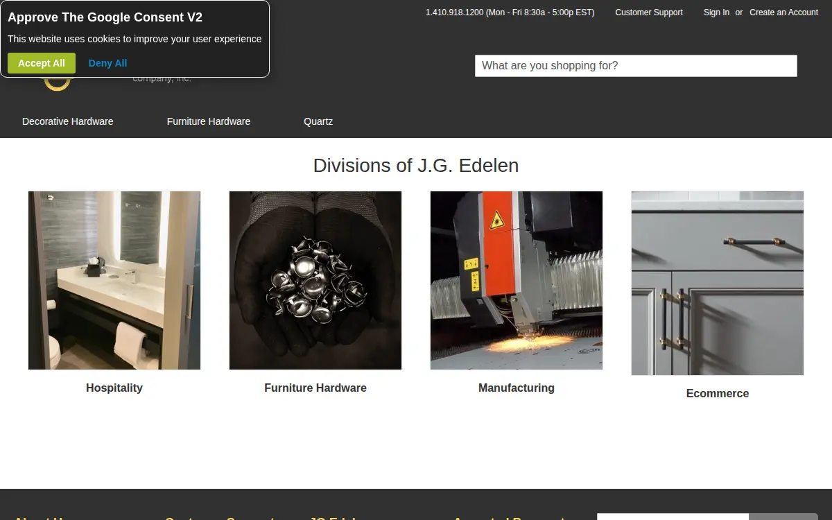 Homepage of J G Edelen CO INC