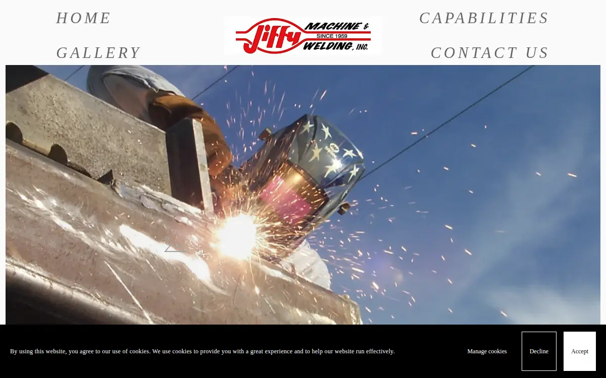 Homepage of Jiffy Machine & Welding, INC.