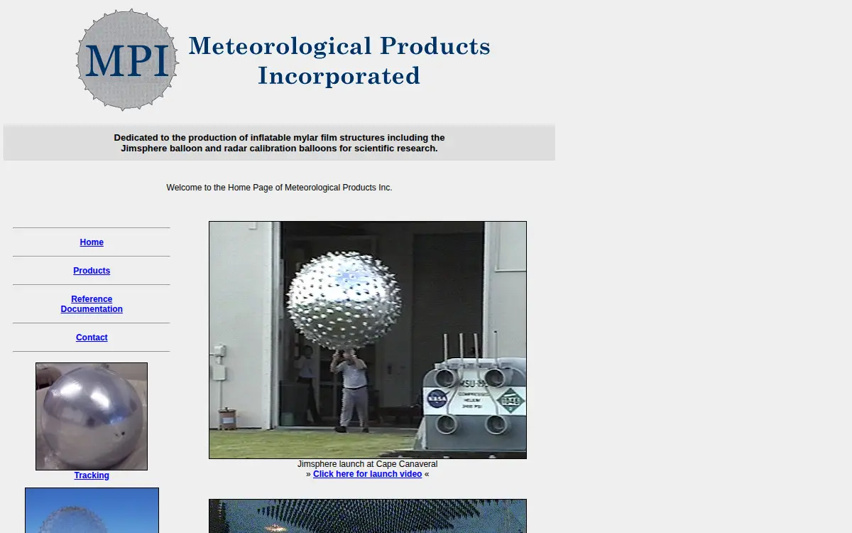 Homepage of Meteorological Products INC
