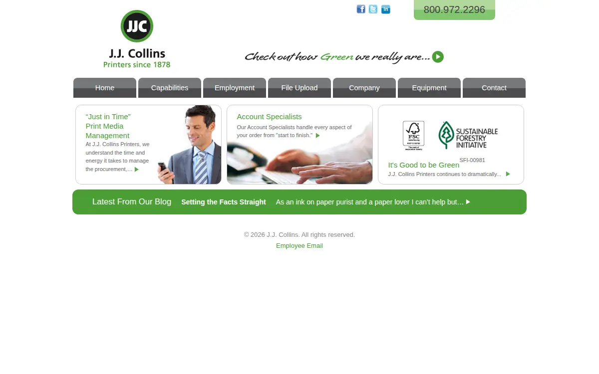 Homepage of Jj Collins Sons INC
