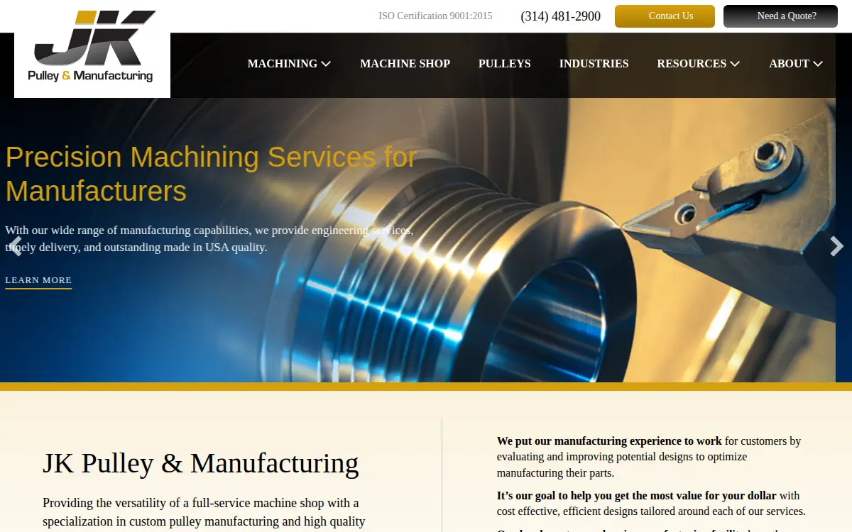 Homepage of J. K. Pulley Company, INC.