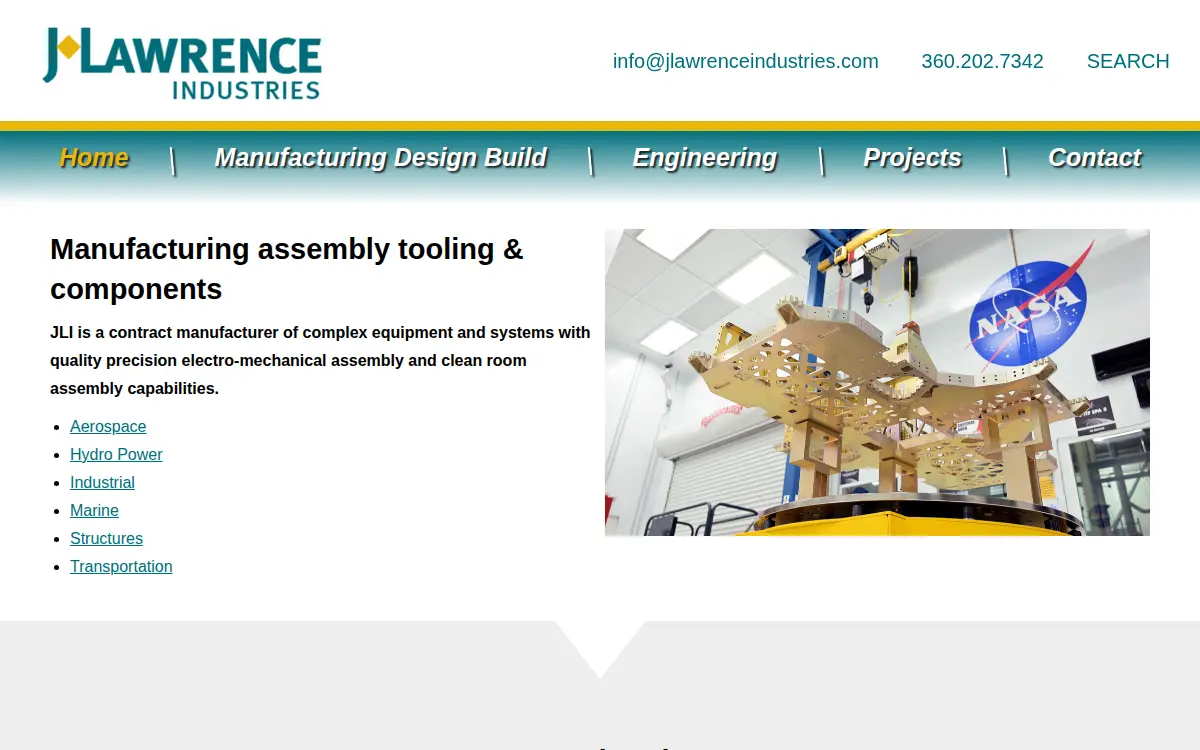 Homepage of J Lawrence Industries LLC