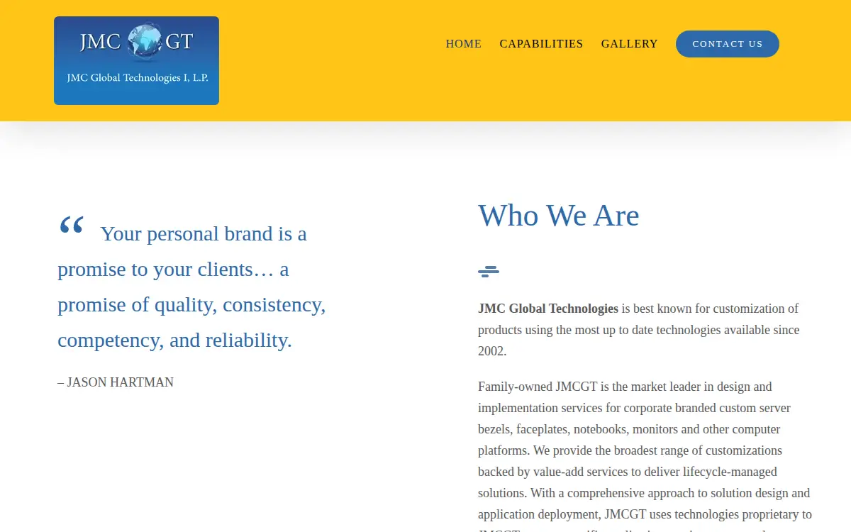 Homepage of Jmc Global Technologies I LP