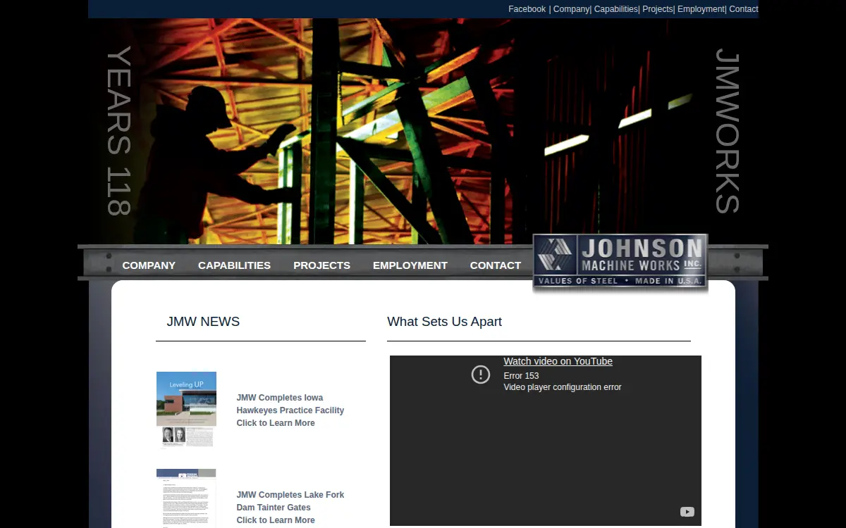 Homepage of Johnson Machine Works, INC.