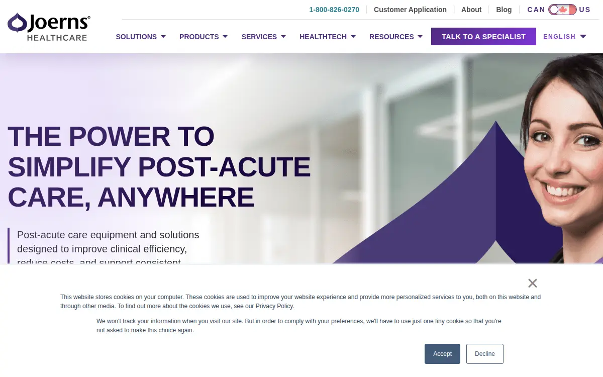 Homepage of Joerns Healthcare, LLC