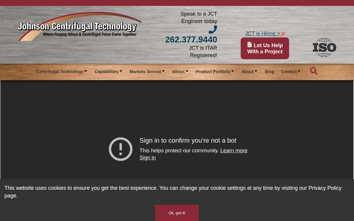 Homepage of Johnson Brass & Machine Foundry INC