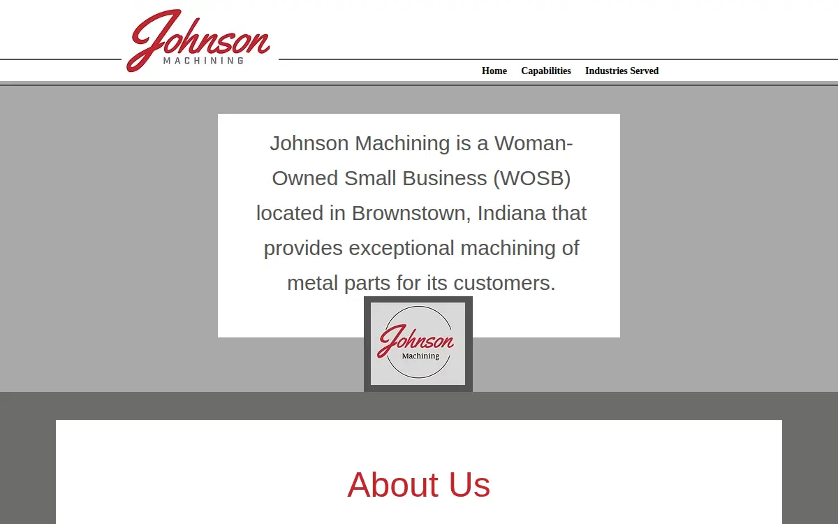 Homepage of Johnson Machining, LLC