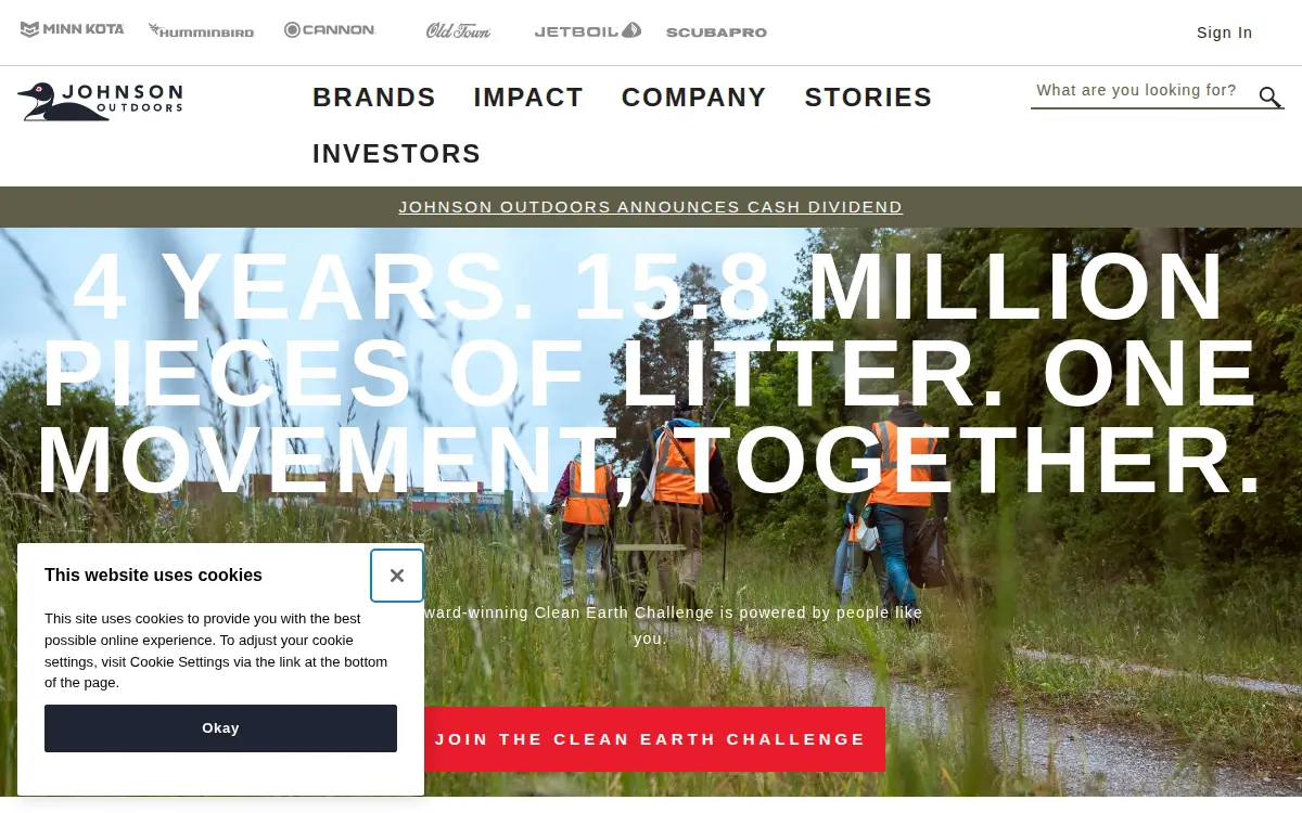 Homepage of Johnson Outdoors Diving LLC