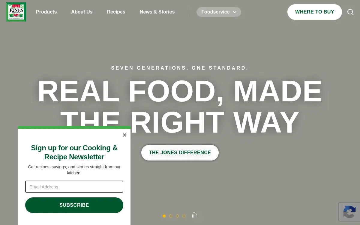 Homepage of Jones Dairy Farm