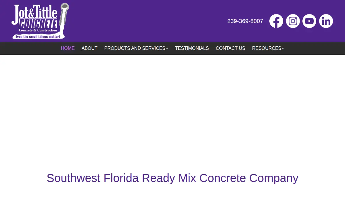 Homepage of Jot & Tittle Concrete LLC