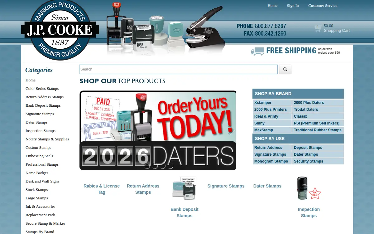 Homepage of The J P Cooke CO