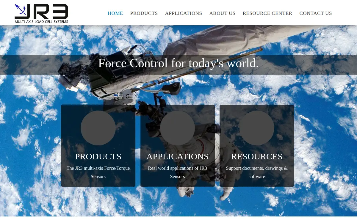 Homepage of Jr3, INC.
