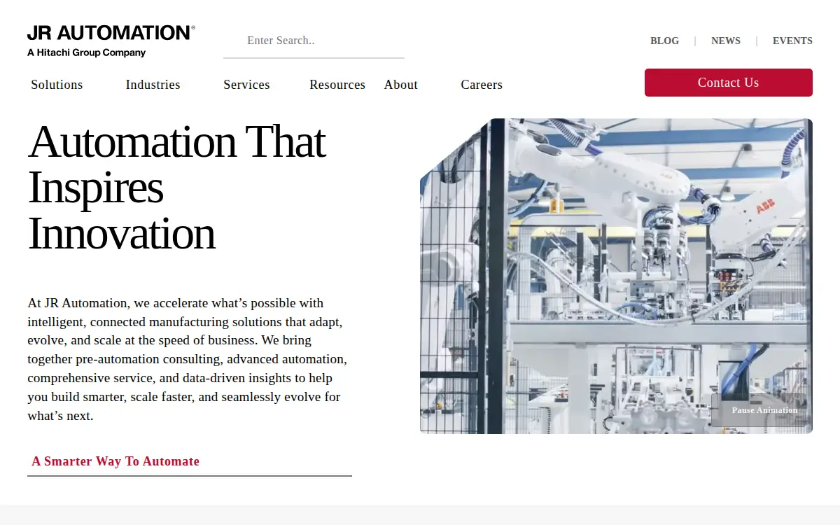 Homepage of Jr Automation Technologies, LLC