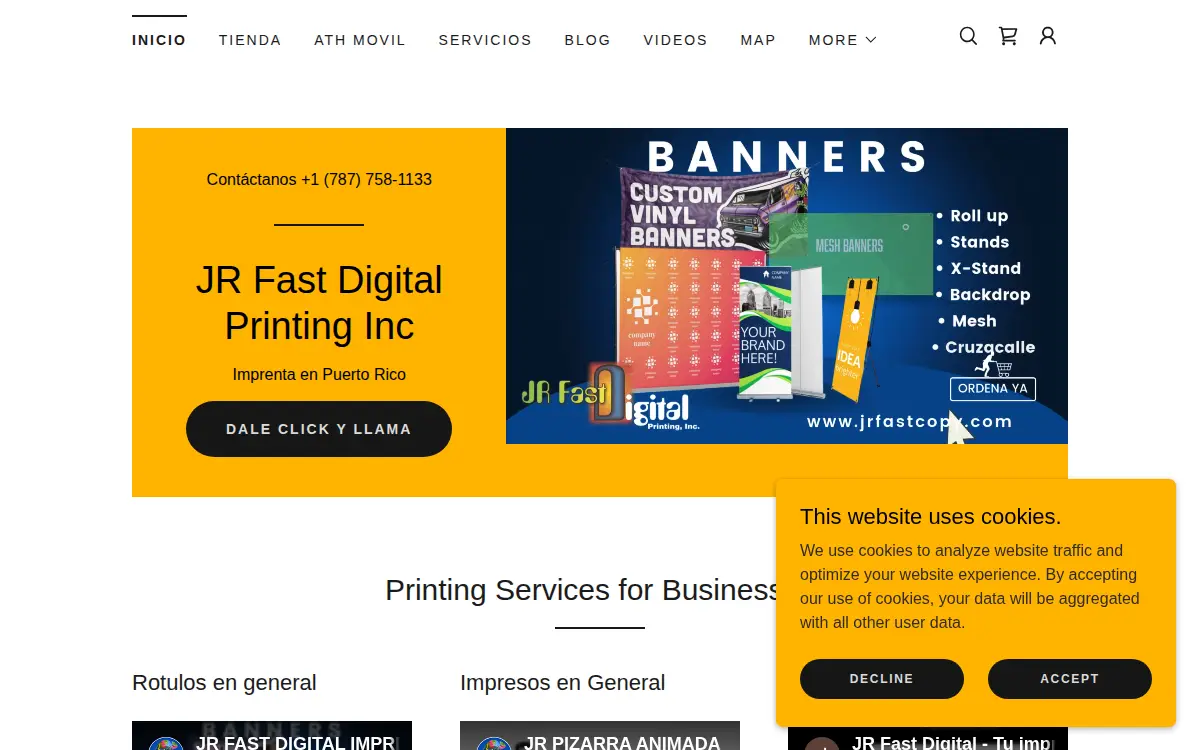 Homepage of Jr Fast Digital Printing INC