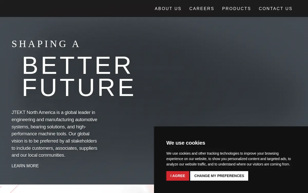 Homepage of Jtekt Bearings North America LLC