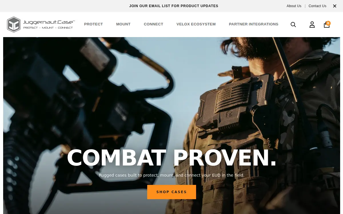 Homepage of Juggernaut Defense LLC