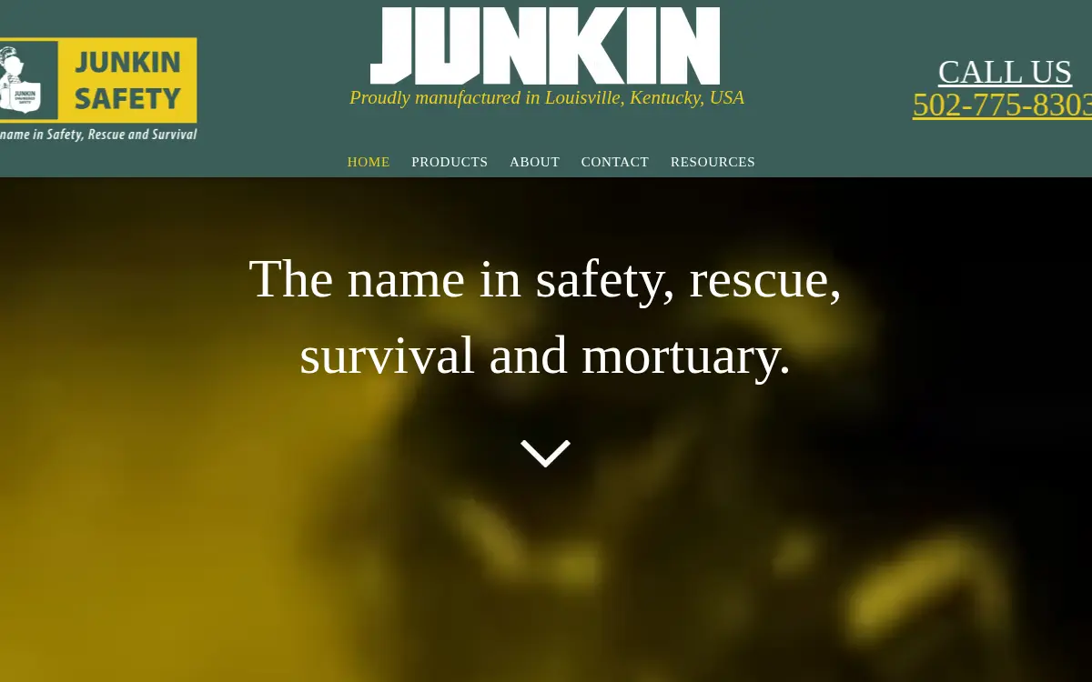 Homepage of Junkin Safety Appliance Company, INC.