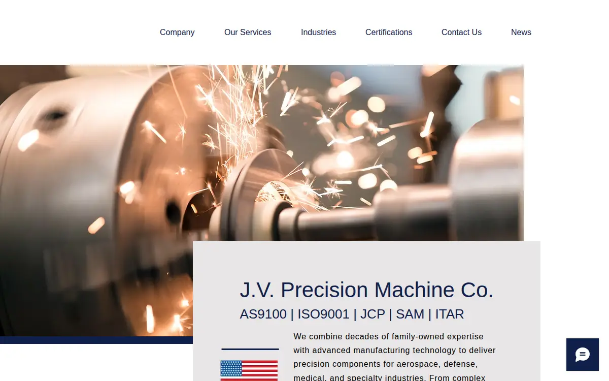Homepage of J.v. Precision Machine CO.