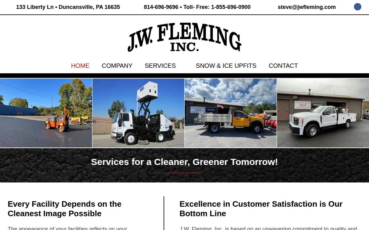 Homepage of J.w. Fleming, INC.